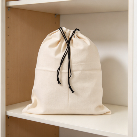 3-Piece Drawstring Cotton Shoe Dust Bags for Travel