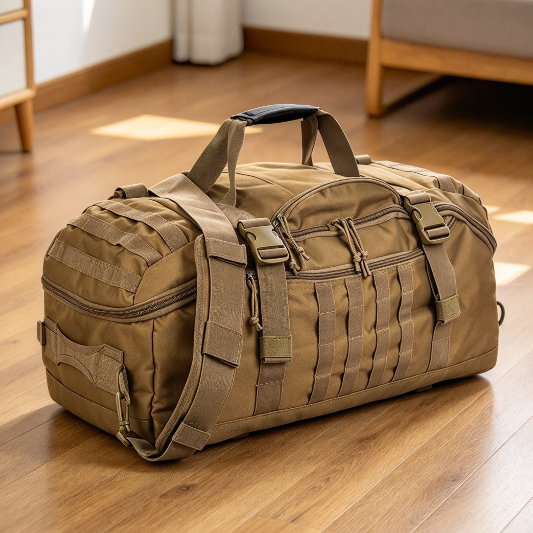 Coyote Large Tactical Travel Duffle Bag Backpack for Men - Image 2