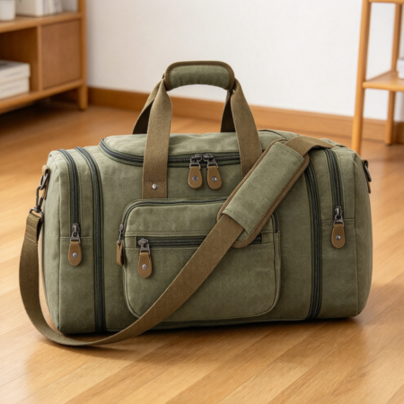 Expandable Canvas Travel Overnight Weekender Duffle Bag