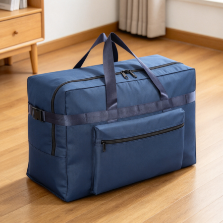 Blue Extra Large Waterproof Foldable Duffel Bag for Travel and Moving