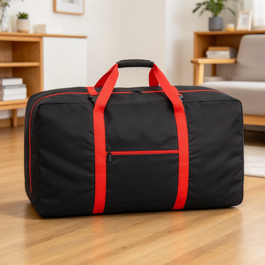 Black Oversized Large Travel Duffel Bag - Image 2